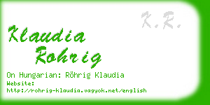 klaudia rohrig business card